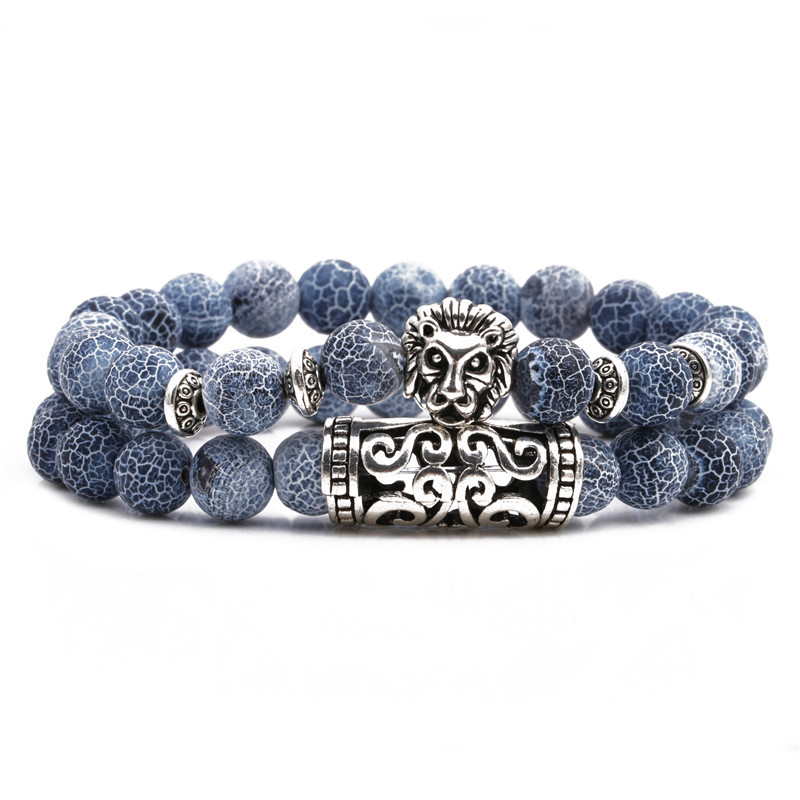 Croix-frontière E-commerce Granite Altéré Hibou Bouddha Tête Coude Ensemble Bracelet Tête De Lion Elephant Perlé Bracelet Ensemble display picture 12