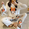 Demi-season cloth bag, cartoon pijama, trousers, set, Korean style, long sleeve, suitable for import, wholesale