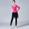 Red long-sleeve with a round collar, trousers, J02