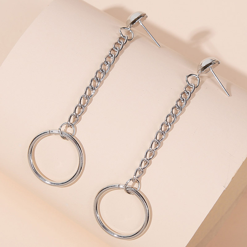 Retro Long Round Chain Earrings display picture 5