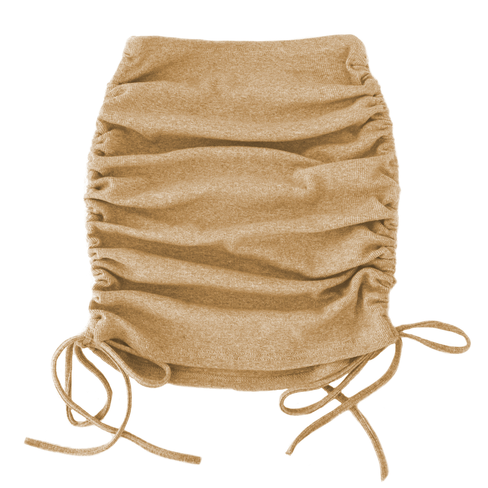 Knitted Thread Side Drawstring Elastic Pleated Skirt NSLDY76300