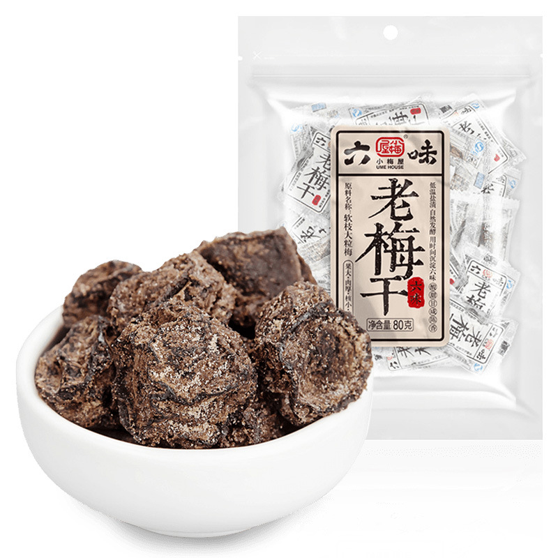 小梅屋 六味老梅幹80g/袋裝 休閑零食果幹蜜餞