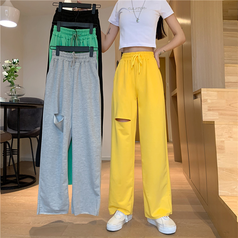 Das elastische Kordelzugdesign aus 6535-Baumwolle fühlt sich im Used-Look lässig an und eignet sich für Damen-Sommersportarten mit einem Gefühl von Fallen und Weite_voghion.com