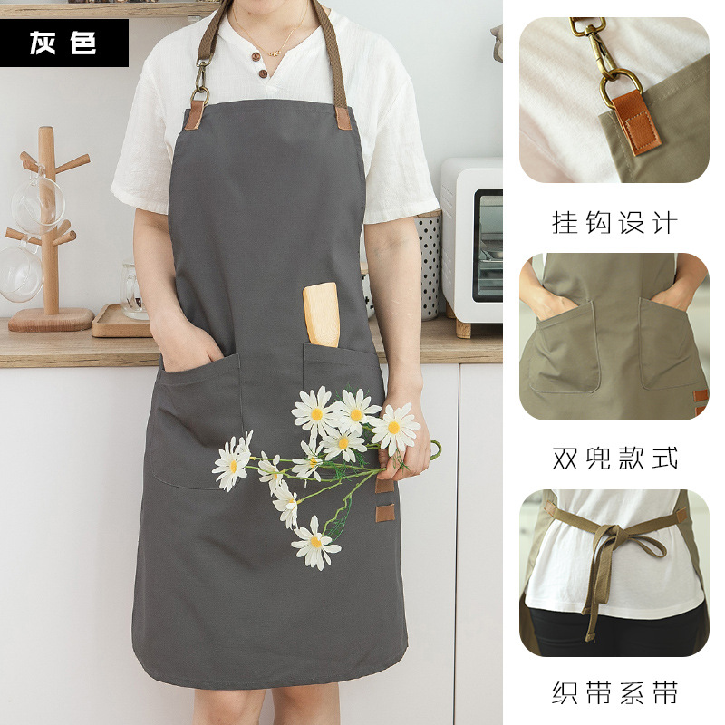 Delantal cocina casera lindo estilo japonés impermeable a prueba de aceite imprimible ropa de trabajo abrigo de moda de estilo coreano de las mujeres para adultos