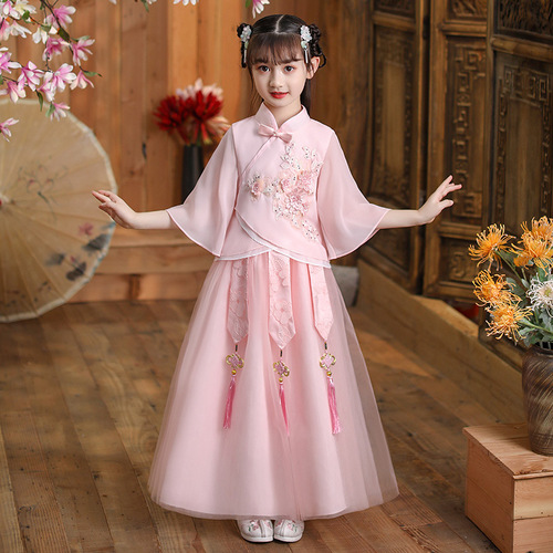 Girls fairy dresses kids hanfu Ru wind children ancient folk wear ancient costume dress baby girl Chinese skirt outfit antiquities 