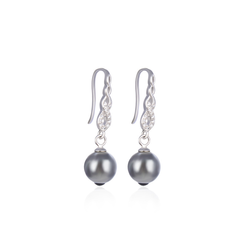 Corea del Sur Dongdaemun s925 pendientes de plata pendientes de perlas elegantes de las mujeres Retro Luz de lujo fuente de joyería de plata fábrica