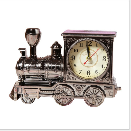 Creative antique locomotive alarm clock, student fashion plastic model alarm clock ornaments, home gift alarm clock wholesale