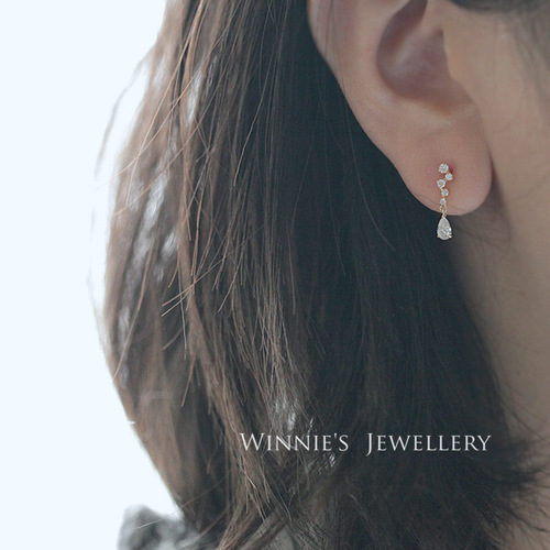 S925 sterling silver plated 14K gold stud earrings, exquisite micro-paved zirconium diamonds, shiny mini temperament, versatile earrings stud earrings for women