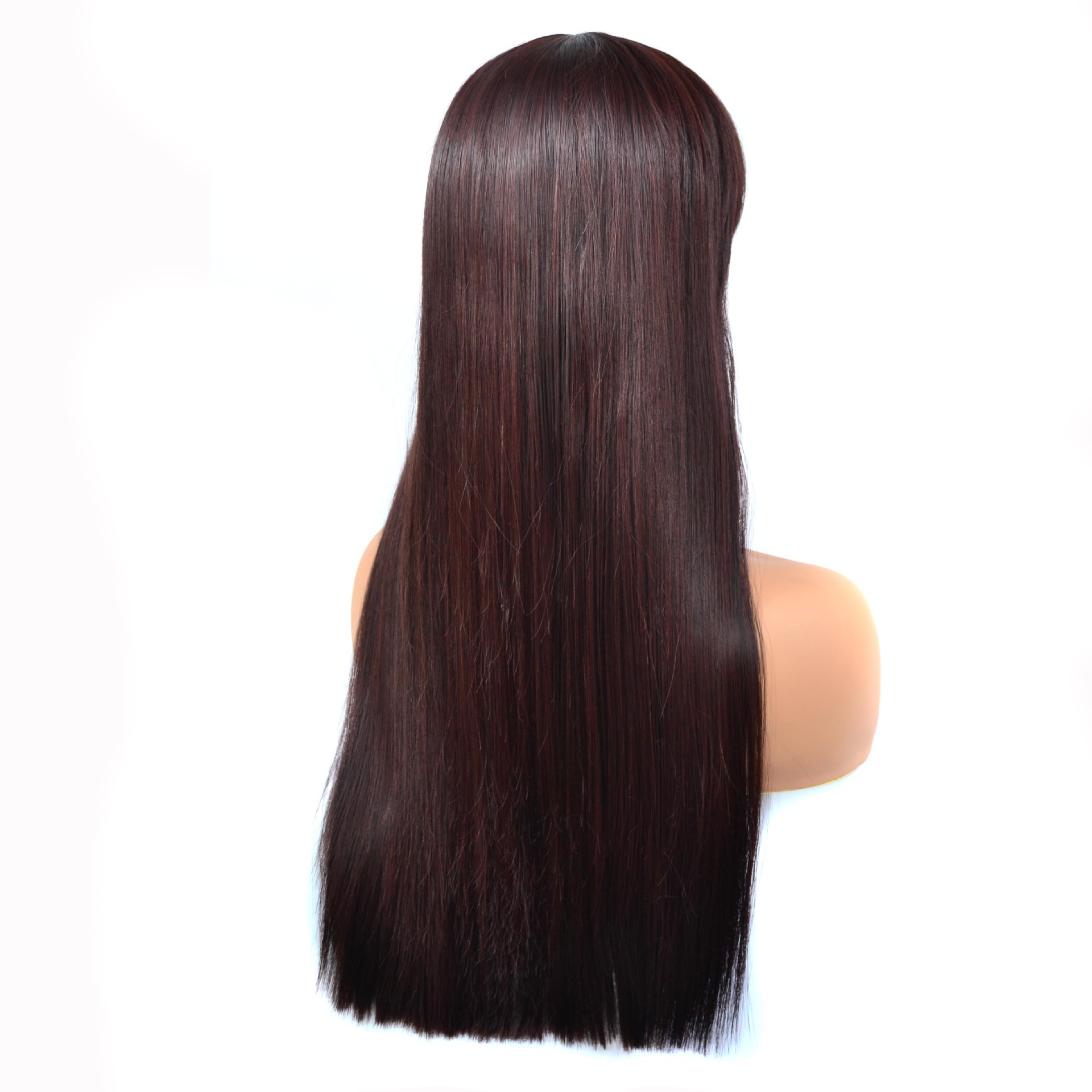 Syntetisk paryk Lige Personlig Langt Hår Flat Bang Pandebånd_voghion.com