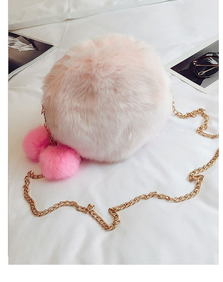 Winter Mini Chain Casual Plush Bag Fashion Hair Ball Shoulder Messenger Bag display picture 8