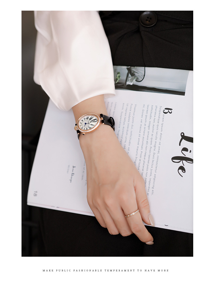 Stile di design, temperamento alla moda, quadrante a forma di goccia, lusso leggero, orologio da donna alla moda con diamanti intarsiati, orologio da donna al quarzo impermeabile_voghion.com