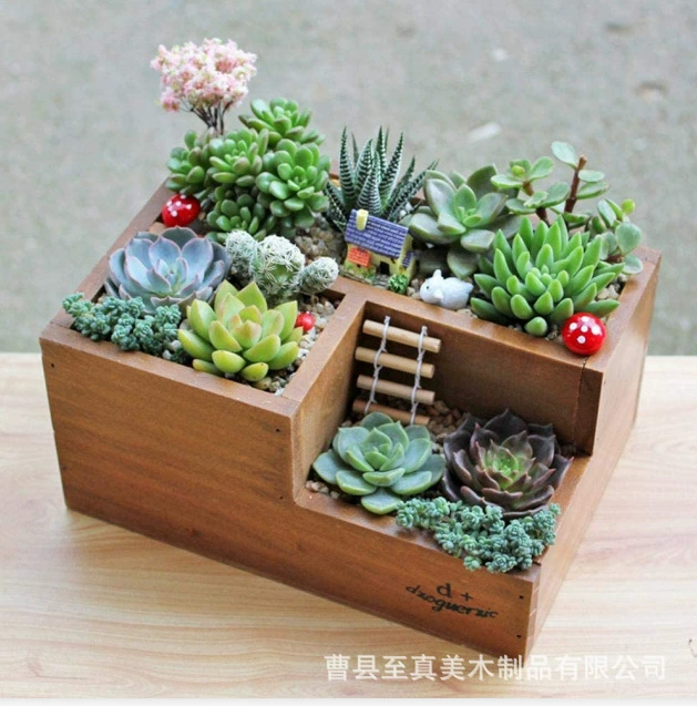 Креативный Деревянный Ретро многослойный Настольный ящик для хранения всякой всячины для растений Бытовой Универсальный деревянный ящик