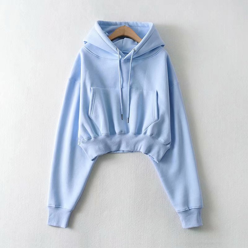 new bat sleeve loose drawstring hooded short top  NSAM5503