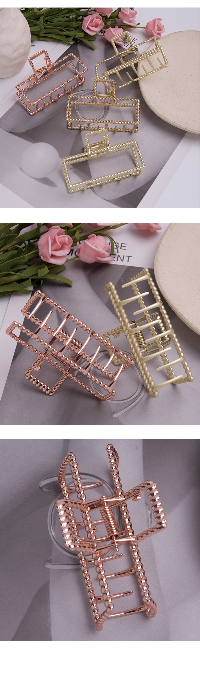 Retro Geometric Metal Plating Hair Claws display picture 2