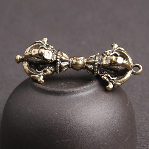 Brass retro old Tibetan Tantric instrument fine steel magic pestle key chain pendant security pendant small copperware
