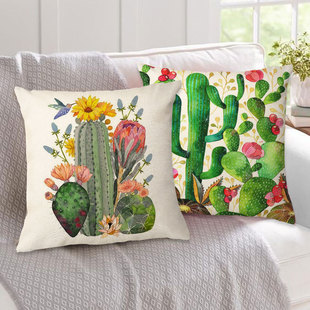Sunflower Pattern Pastoral Style Pastoral Sunflower Linen Pillow Cases