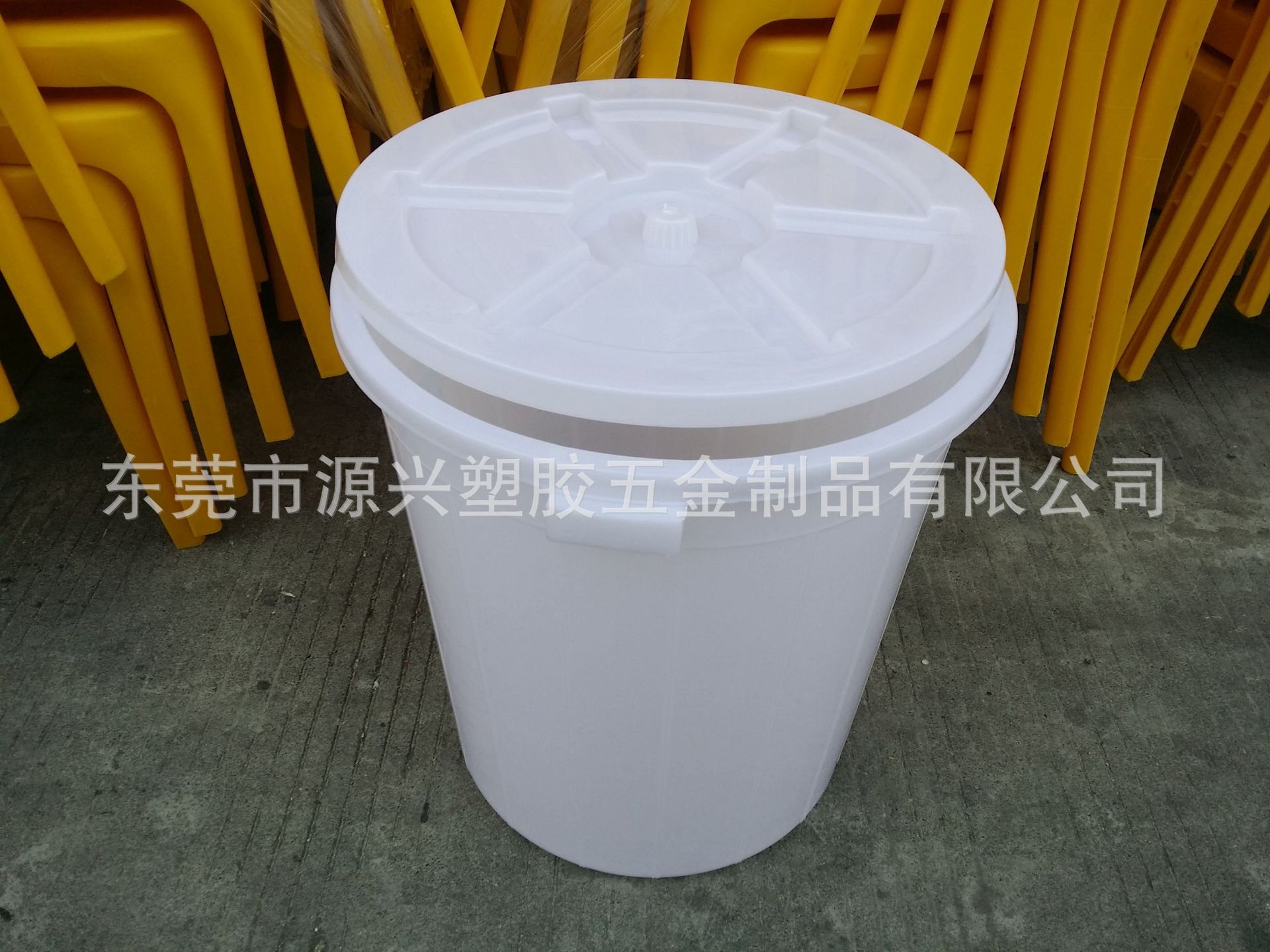 HDPE全新料塑胶桶大白桶 各种容量家用储水桶带盖 小区楼道垃圾桶