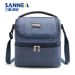 SANNE保溫便當包野餐保冷鋁膜背奶包 手提雙層野餐包摺疊冰包批發