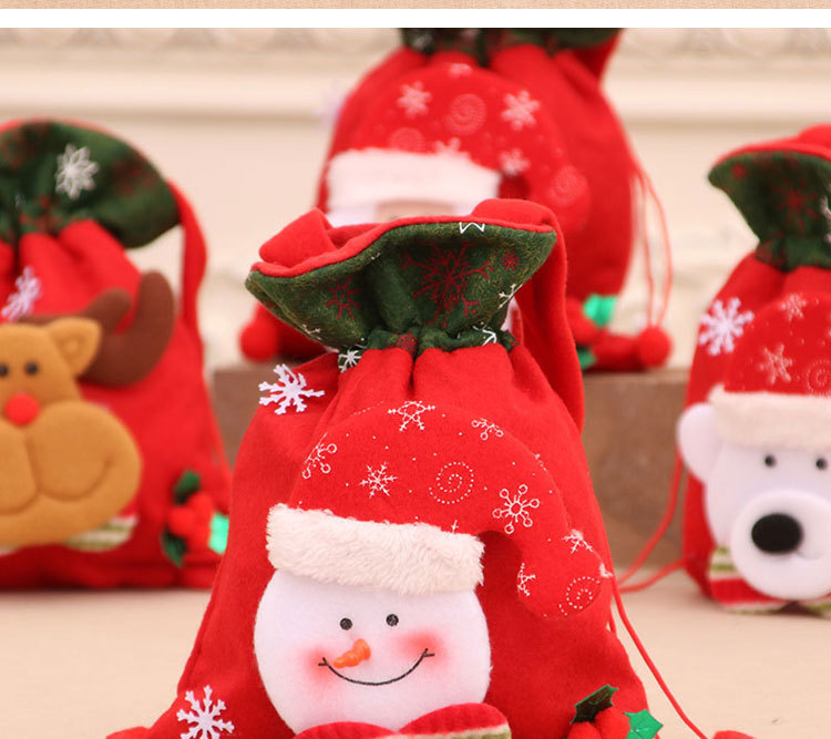 Christmas Ornaments Children's Three-dimensional Gift Bag Retro Printing Portable Pocket display picture 2