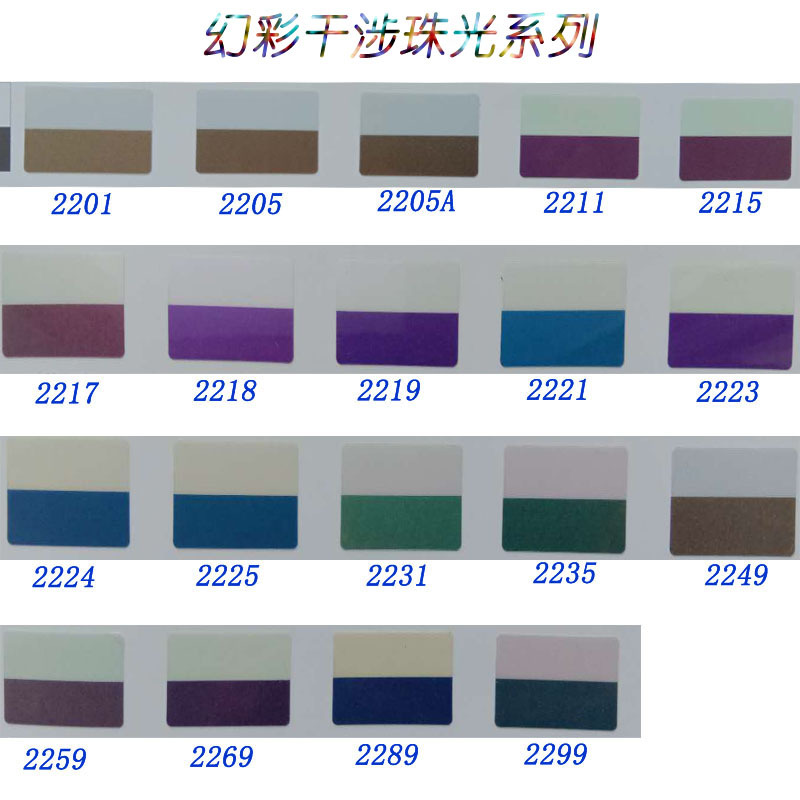 幻彩金、红、蓝、绿、紫环保涂料塑料化妆品用干涉系变色珠光粉