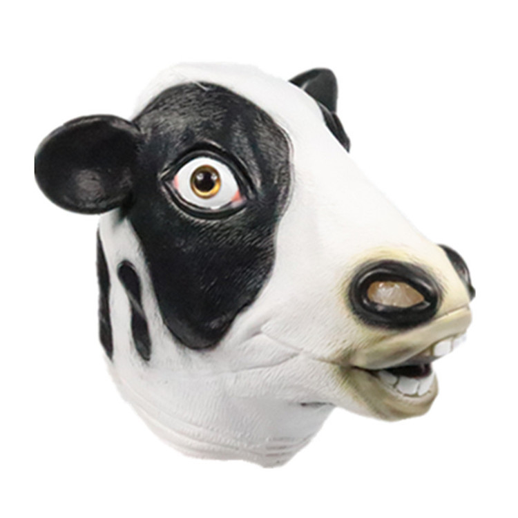 Halloween máscara caballo cabeza cubierta vaca látex máscara divertida mascarada partido Cosplay