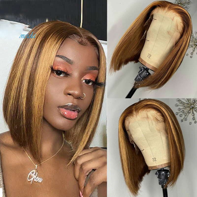 Overseas hair wig ladies short straight...