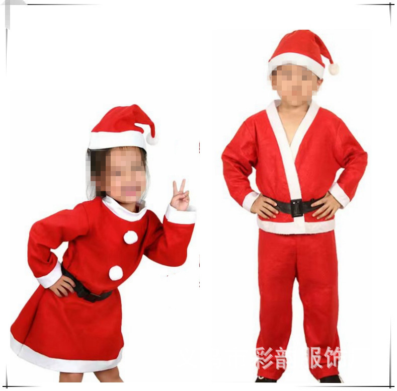Fabricantes de ropa de Navidad de Papá Noel no tejido set de ropa infantil accesorios de Navidad al por mayor