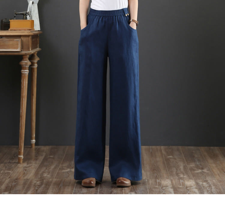 korean Wide-Leg Casual Pants Straight Loose Drape Slim Long Pants NSYF3630