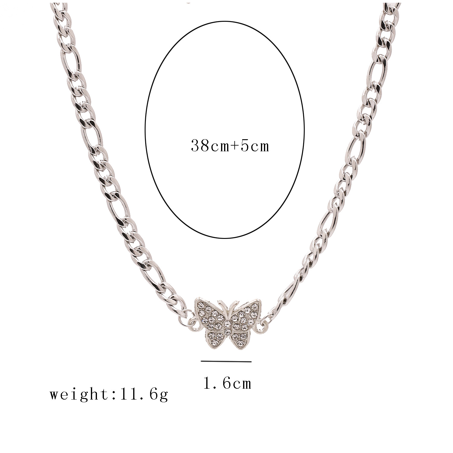 Japan And South Korea Harajuku Fashion Butterfly Stainless Steel Titanium Steel Necklace Tide Brand Wild Necklace Wholesale Nihaojewelry display picture 1