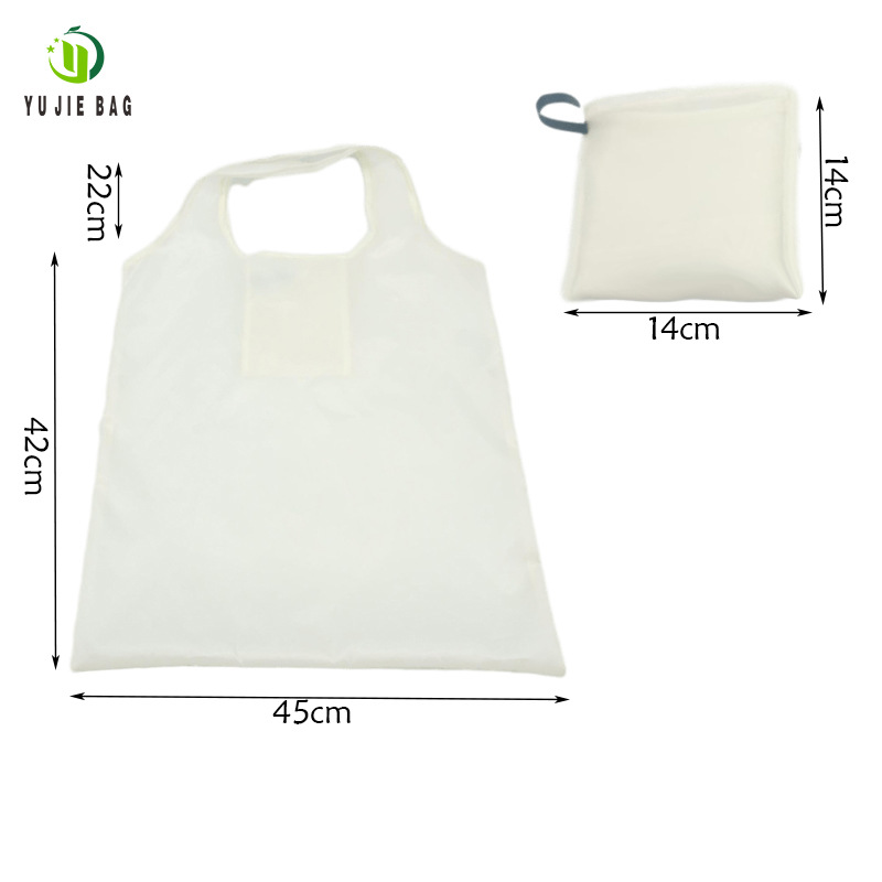 源头厂家190T方形折叠购物袋 背心式涤纶布袋便携手提袋可印logo