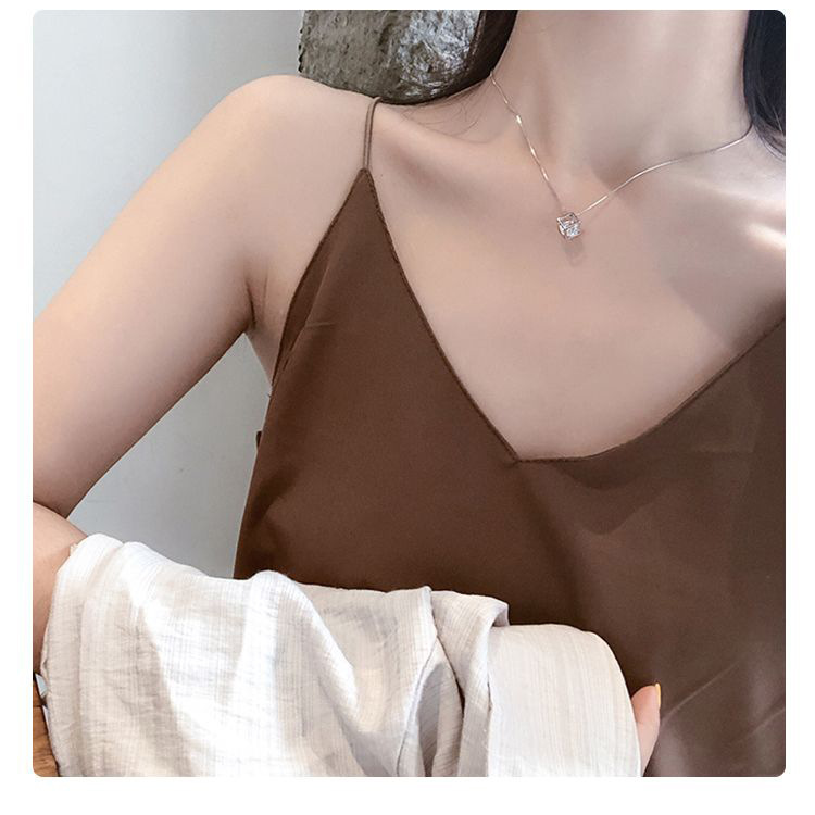 时尚OL项链经典简约吊坠镶粘项链戒指耳环锁骨饰品厂家一件代发|ms