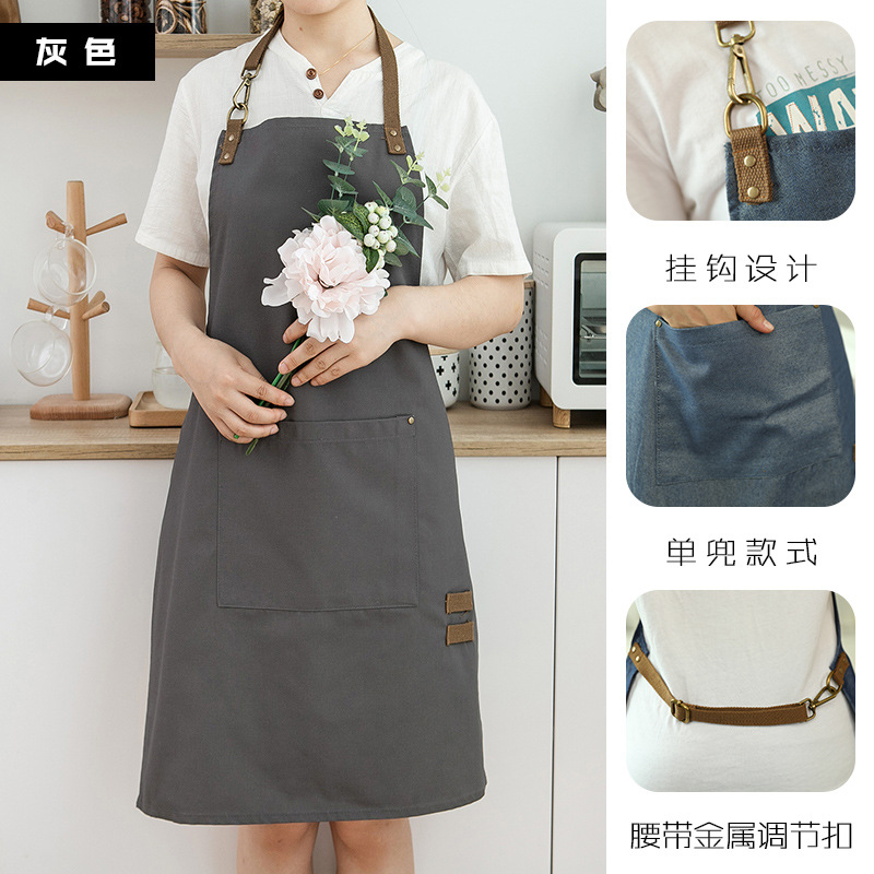 Delantal cocina casera lindo estilo japonés impermeable a prueba de aceite imprimible ropa de trabajo abrigo de moda de estilo coreano de las mujeres para adultos