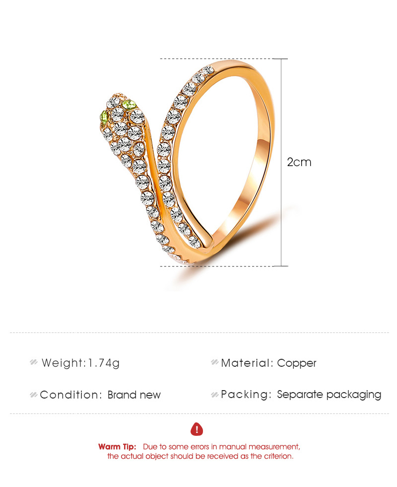 New Ring Flash Diamond Serpentine Ring Exquisite Full Diamond Zircon Open Ring Wholesale Nihaojewelry display picture 1