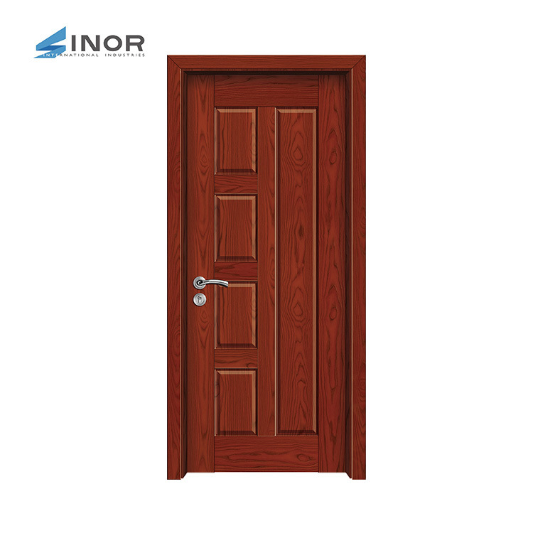 Fábrica al por mayor de madera maciza compuesta de carbono puerta de cristal puerta de la habitación puerta del dormitorio a prueba de agua puerta interior conjunto completo Puerta sin pintura