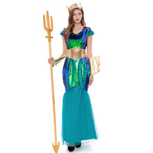 COSPALY万圣节年会成人希腊罗马神话女神娜迦海妖海神装扮服装