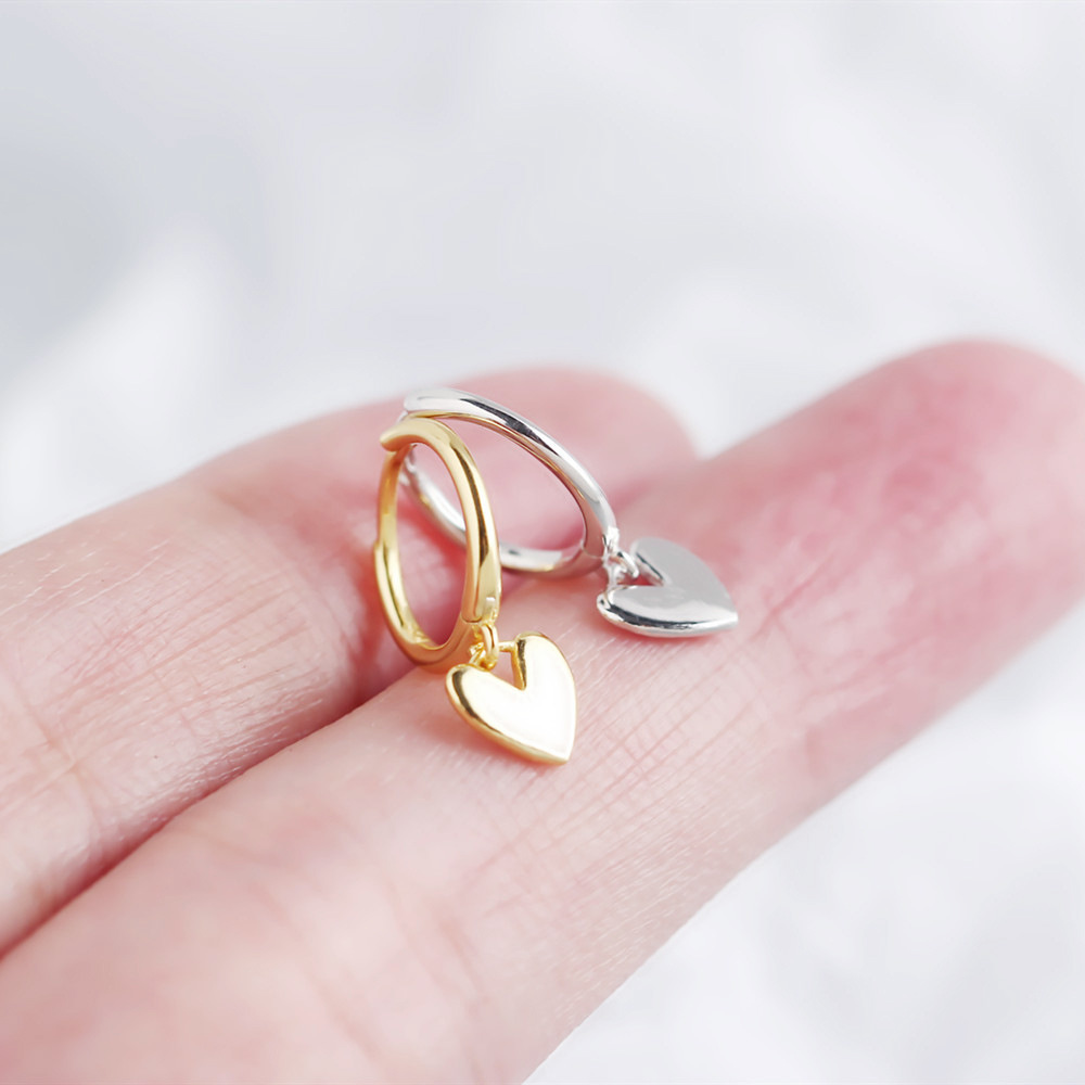 1 Pair Quantity Daily Occasion Fashion Heart Shape Silver Drop Earrings 1 Pair