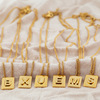 Material stainless steel, adjustable necklace with letters, chain, 18 carat, English letters