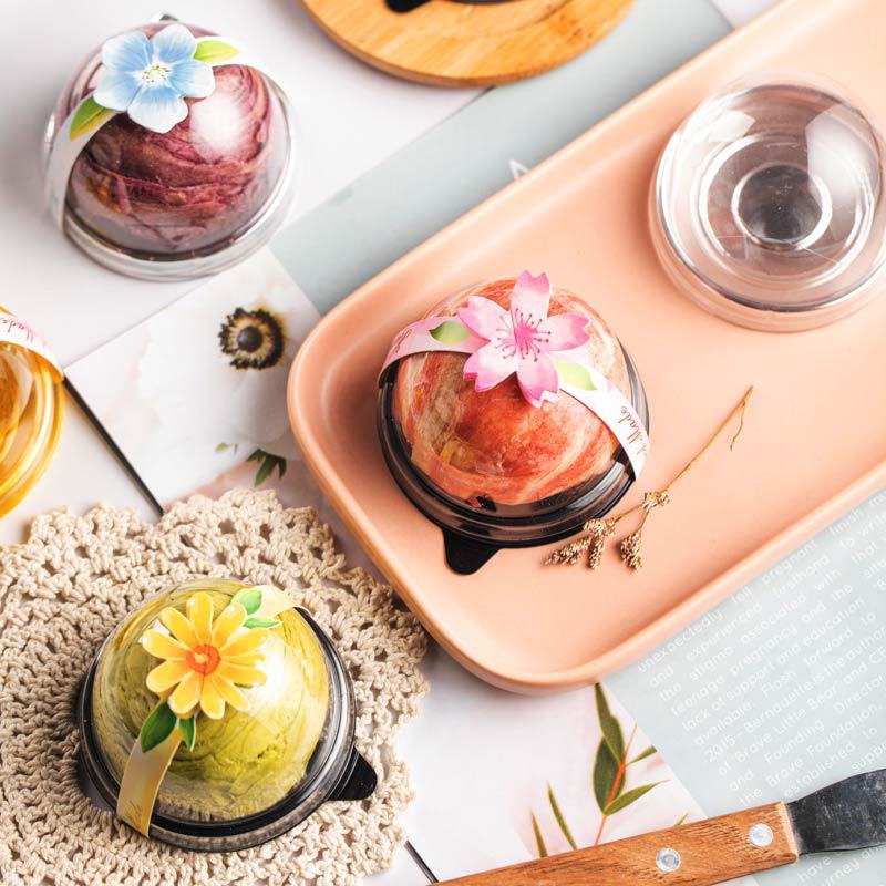 蛋黄酥包装盒透明吸塑盒50套月饼/雪媚娘/青团饼盒子家用底托