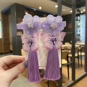 China wind restoring ancient ways children hairpin girls cheongsam hanfu kids Girls Chinese Hanfu Princess fairy Headdress chinese folk dance hair ribbon  baby Ru skirt hair clips