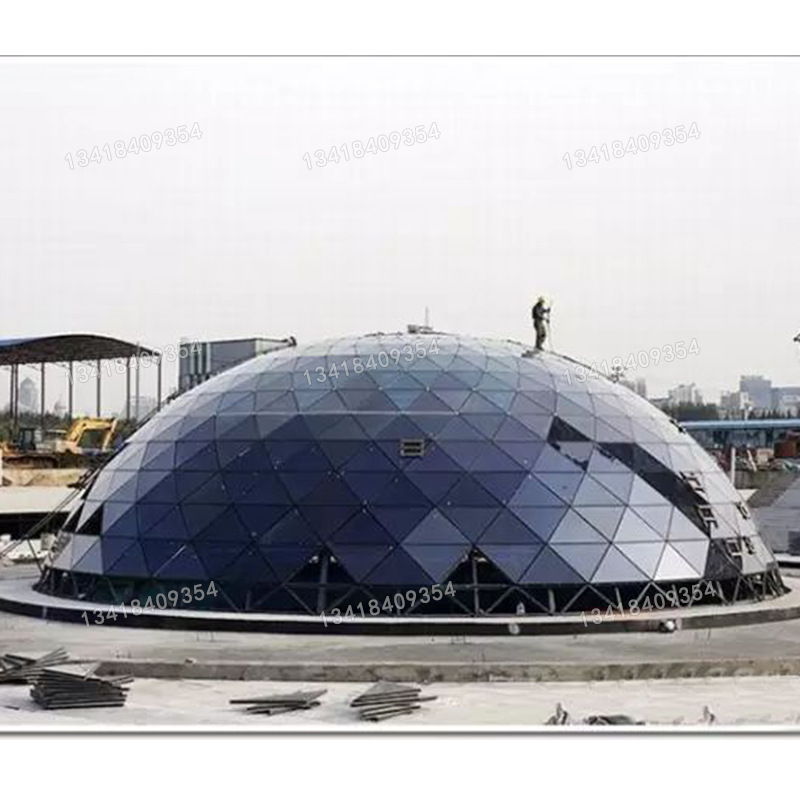 弧形玻璃采光頂 鋼化夾膠玻璃采光頂 商場玻璃穹頂 球型玻璃屋頂