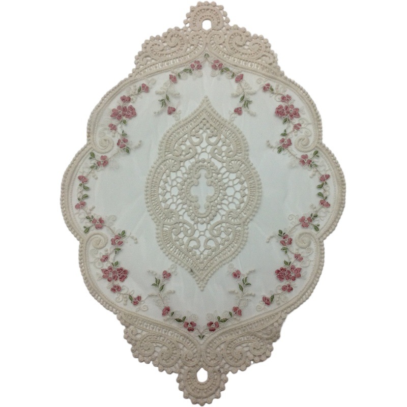 Mantel de encaje francés mantel de encaje silla cortina Decoración Accesorios de tiro estilo pastoral encaje a prueba de polvo mesa de té montaña