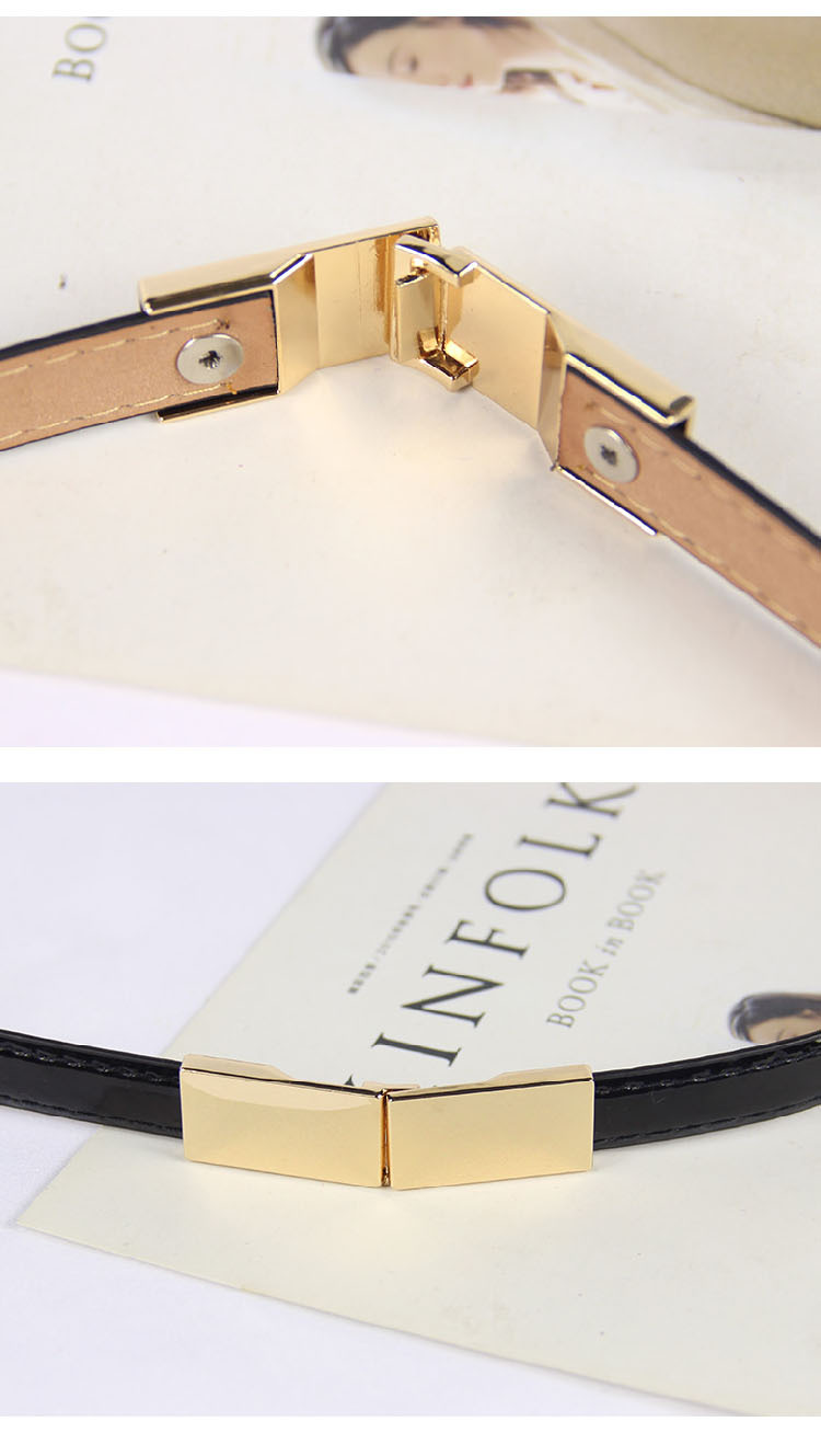 Simple Thin Belt Female Fashion Metal Buckle Solid Color Belt Wholesale display picture 3