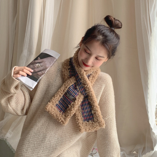 Fake collar Detachable Blouse Dickey Collar False Collar Plush scarf season female leopard pattern lazy rabbit hair versatile student cross soft girl fur collar collar collar