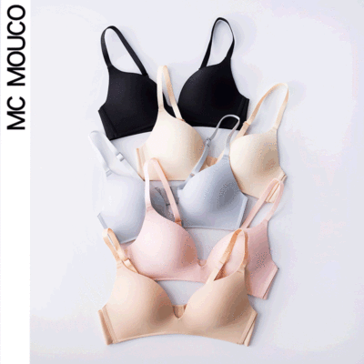 新款·~~一片无痕真丝无钢圈文胸 里料100%桑蚕丝内衣女WX00053