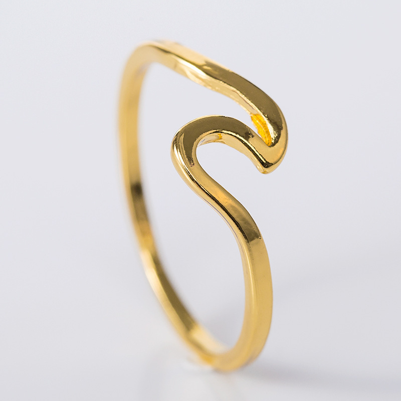 Simple Wavy Ring Simple Alloy Silver-plated Cross-border Jewelry