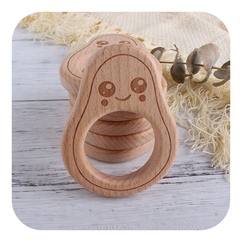 Suministros para bebés de dibujos animados haya aguacate juguete teether bebé Seguridad Protección del Medio Ambiente dientes molienda palo DIY Accesorios