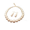 Accessory, short set from pearl, necklace and earrings, wholesale, European style