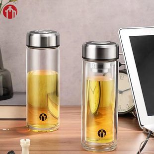 Fuguang Tea Horse T3 double-layer glass water cup men and women single-layer water cup with tea compartment office car gift water Cup