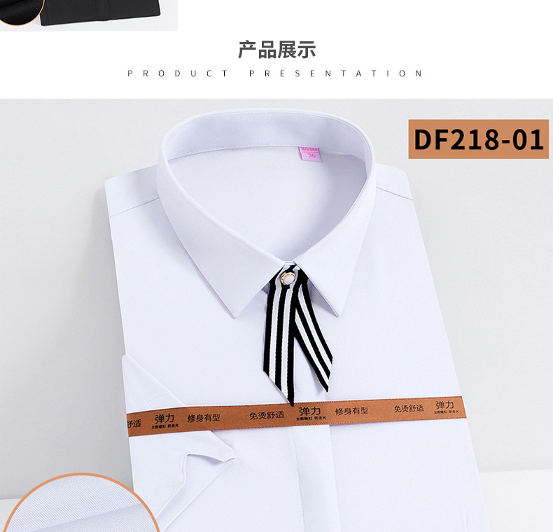 衬衫女新款2020年设计感小众职业装短袖衬衣工作服工装正装上衣寸详情图10