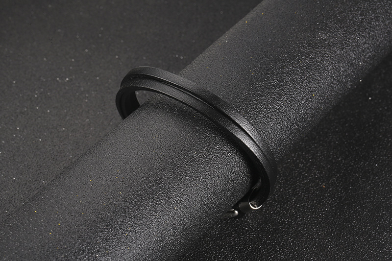 Einfache Mehr Schicht Ige Gewebte Leder Grenz Überschreitende Accessoires Titan Stahl Anker Leder Armband display picture 4